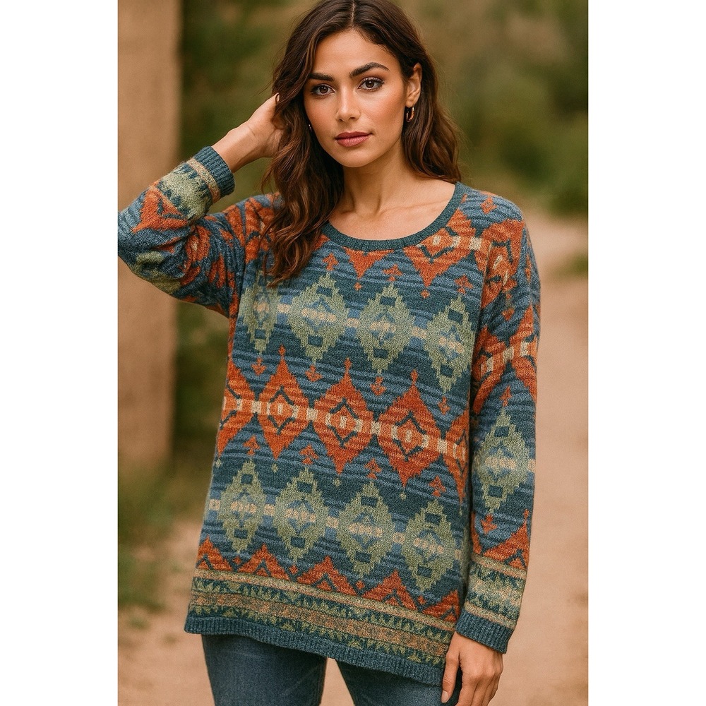 Ralph Lauren Denim & Supply‎ Southwest Aztec Knit Sweater Boho Western Cabincore